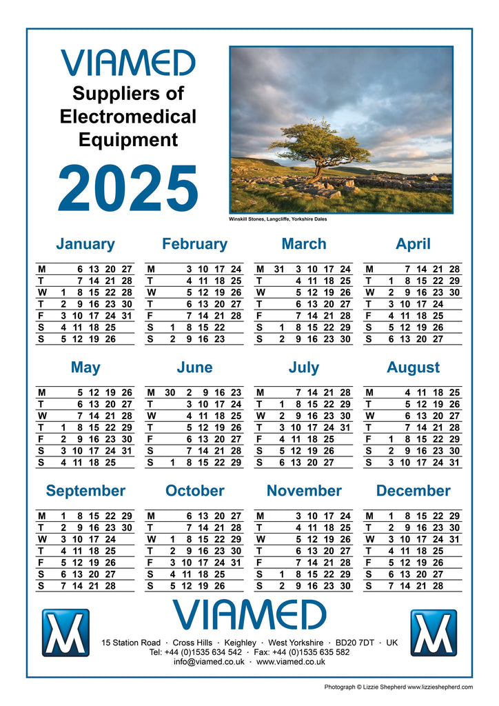 Viamed A3 2025 Wall Calendar Available to Order Now.
