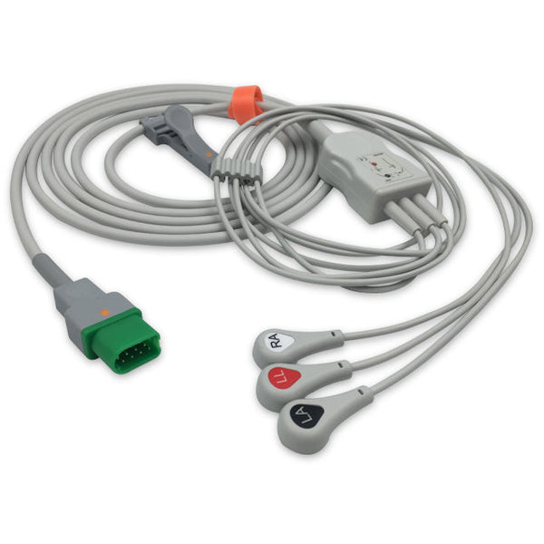 6016090 ECG Wires comp. w/ Mindray-Datascope - 3-leads Press Stud (AHA)