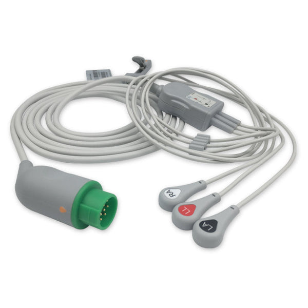 6016182 ECG Wires comp. w/ Schiller - 3-leads Press Stud (AHA)