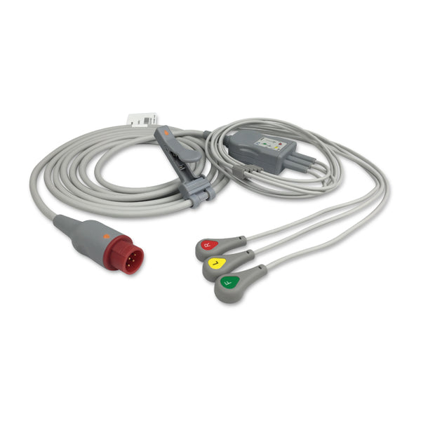 6016195 ECG Wires comp. w/ Bionet - 3-leads Press Stud (IEC)