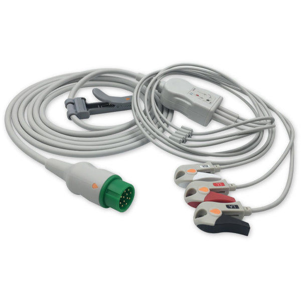 6016244 ECG Wires comp. w/ Infinium - 3-leads Pinch Clamp / Grabber (AHA)