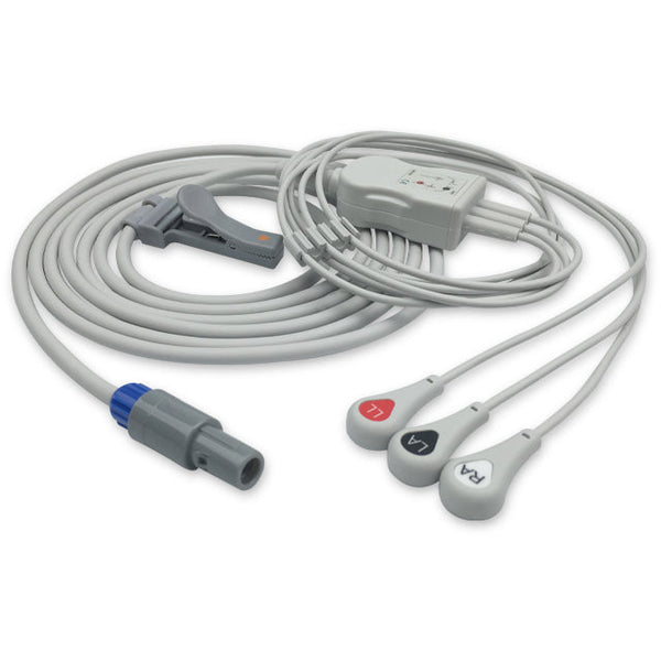 6016274 ECG Wires comp. w/ Siemens CT - 3-leads Press Stud (AHA)