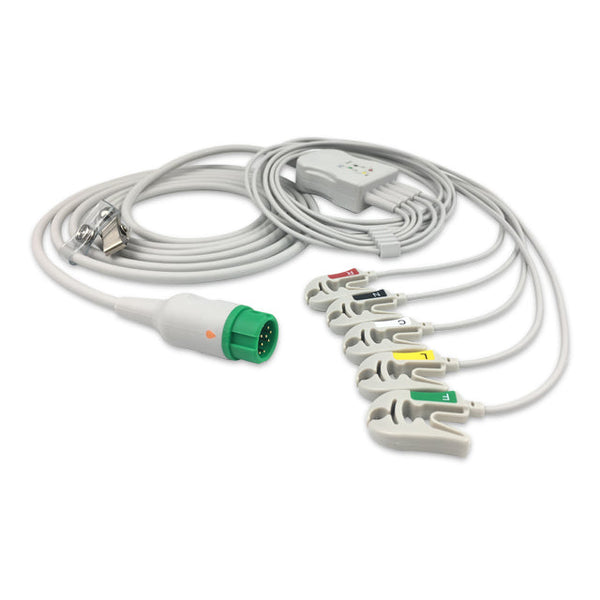 6016389 ECG Wires comp. w/ Mindray - 5-leads Pinch Clamp / Grabber (IEC)