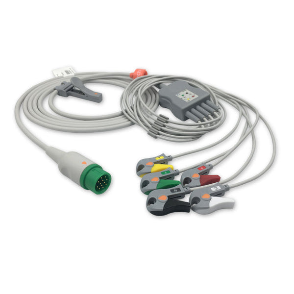 6016493 ECG Wires comp. w/ Biolight - 5-leads Pinch Clamp / Grabber (IEC)