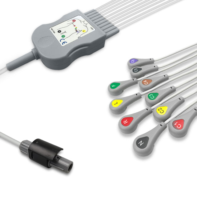 6018028 Patient Cable comp w/ Welch Allyn - 10-Leads (IEC)