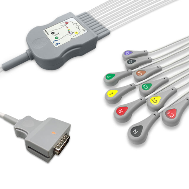 6018000 Patient Cable comp w/ Burdick - 10-Leads (IEC)