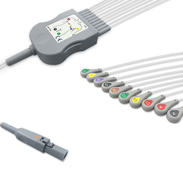 6018006 Patient Cable comp w/ Burdick - 10-Leads (IEC)