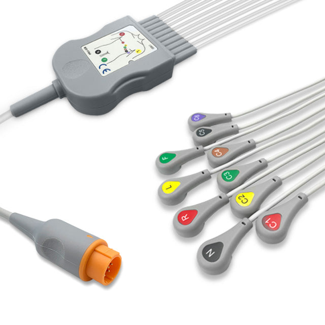 6018022 Patient Cable comp w/ Dixtal - 10-Leads (IEC)