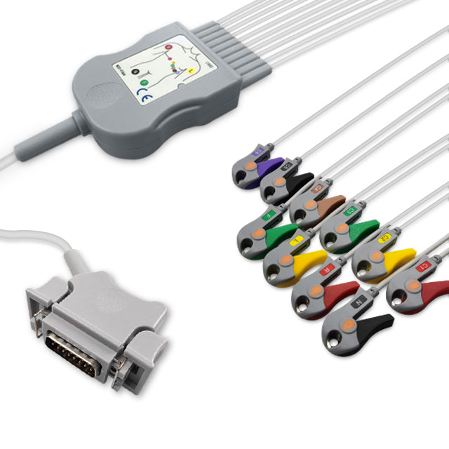 6017905 Patient Cable comp w/ GE Hellige - 10-Leads (IEC)