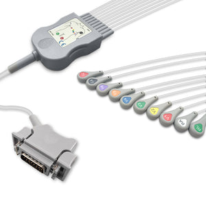 6017971 Patient Cable comp w/ GE Hellige - 10-Leads (AHA)