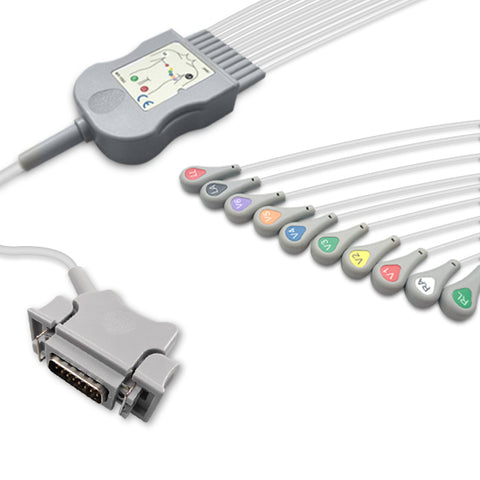 6017971 Patient Cable comp w/ GE Hellige - 10-Leads (AHA)