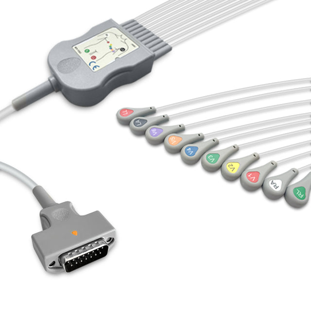 6017967 Patient Cable comp w/ GE Marquette - 10-Leads - AHA