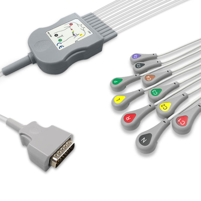 6017980 Patient Cable comp w/ Nihon Kohden - 10-Leads (IEC)