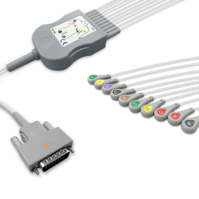 6017984 Patient Cable comp w/ Nihon Kohden - 10-Leads (IEC)