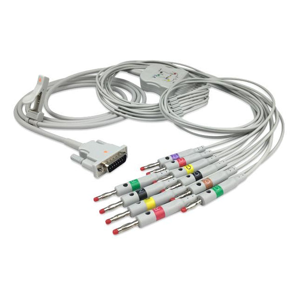 6018042 Patient Cable comp. w/ Philips - 10-Leads - 4mm Banana Plug (IEC)