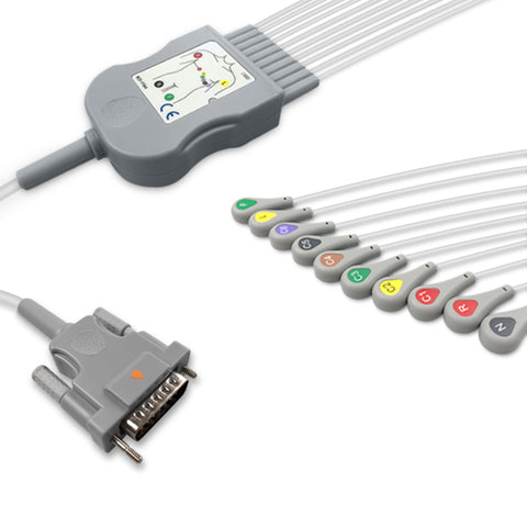 6017986 Patient Cable comp w/ Schiller - 10-Leads (IEC)