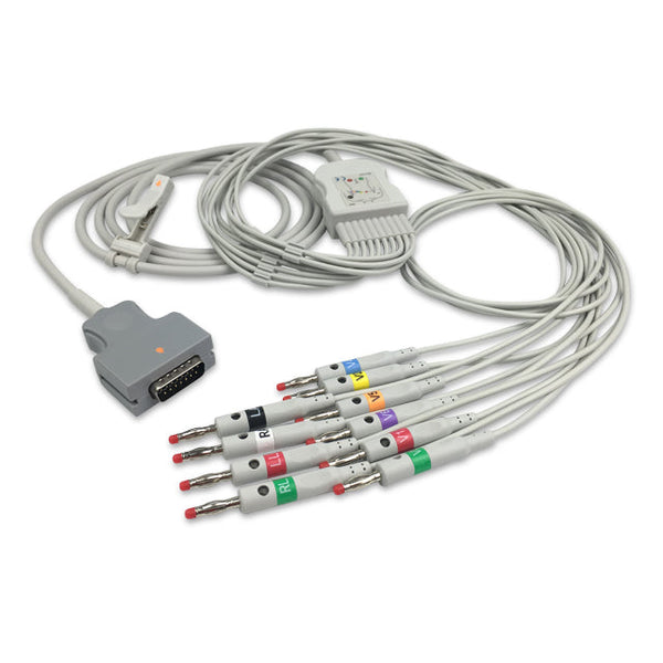 6018063 Patient Cable comp. w/ Burdick - 10-Leads - 4mm Banana Plug (AHA)