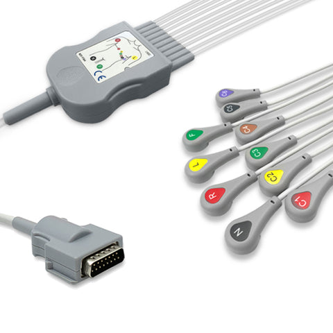 6018002 Patient Cable comp w/ Burdick - 10-Leads (IEC)
