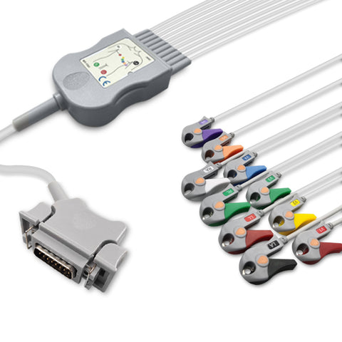 6017902 Patient Cable comp w/ GE Hellige - 10-Leads (AHA)