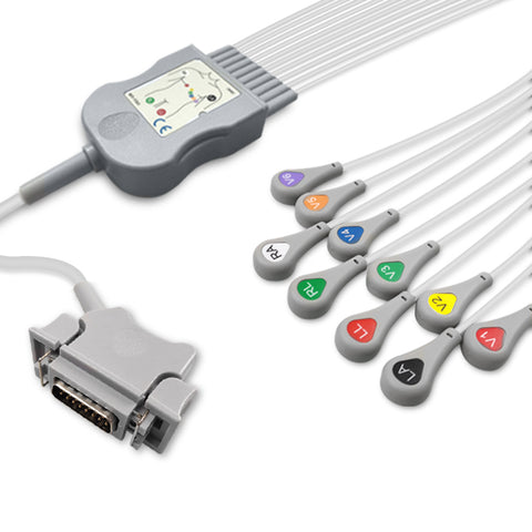 6017969 Patient Cable comp w/ GE Hellige - 10-Leads (AHA)