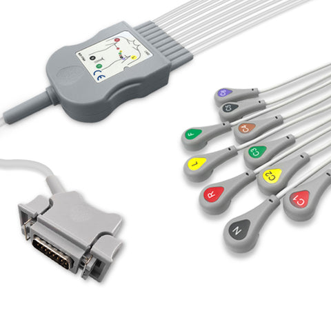 6017970 Patient Cable comp w/ GE Hellige - 10-Leads (IEC)