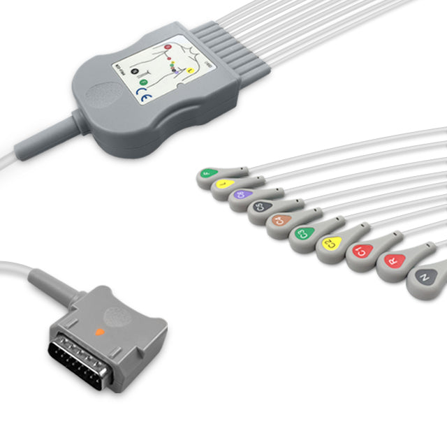 6018012 Patient Cable comp w/ Kenz - 10-Leads (IEC)