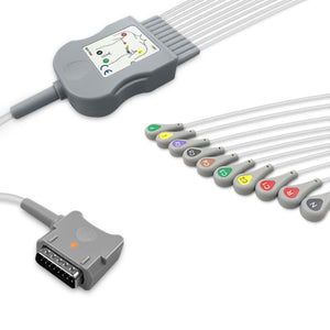 6018012 Patient Cable comp w/ Kenz - 10-Leads (IEC)