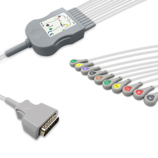 6017978 Patient Cable comp w/ Nihon Kohden - 10-Leads (IEC)