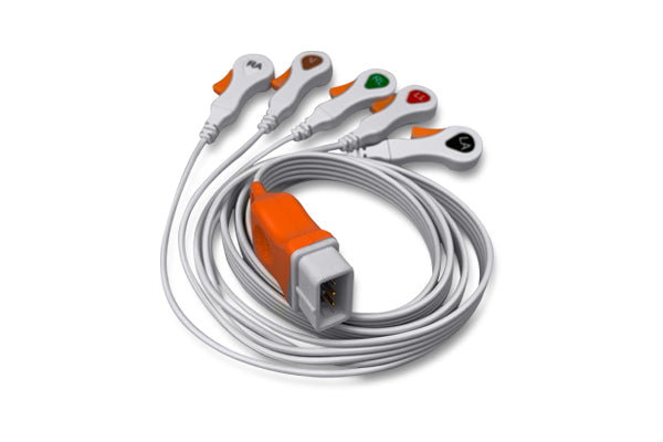 6017755 Disp. ECG Wires - COVIDIEN-Type 5-leads - Press Stud (AHA)