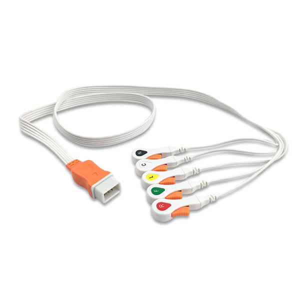 6017756 Disp. ECG Wires - COVIDIEN-Type 5-leads - Press Stud (IEC)
