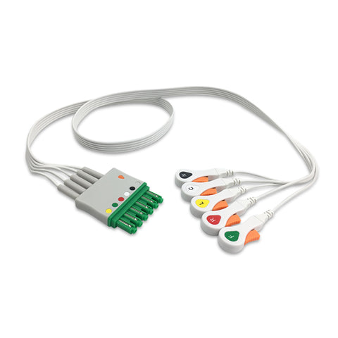 6017802 Disp. ECG Wires - DG-Type 5-leads - Press Stud (IEC) - 816