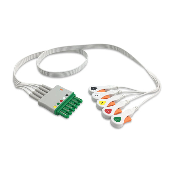 6017802 Disp. ECG Wires - DG-Type 5-leads - Press Stud (IEC) - 816