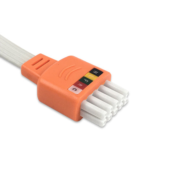6017770 Disp. ECG Wires - DT-Type 5-leads - Press Stud (IEC) - 827