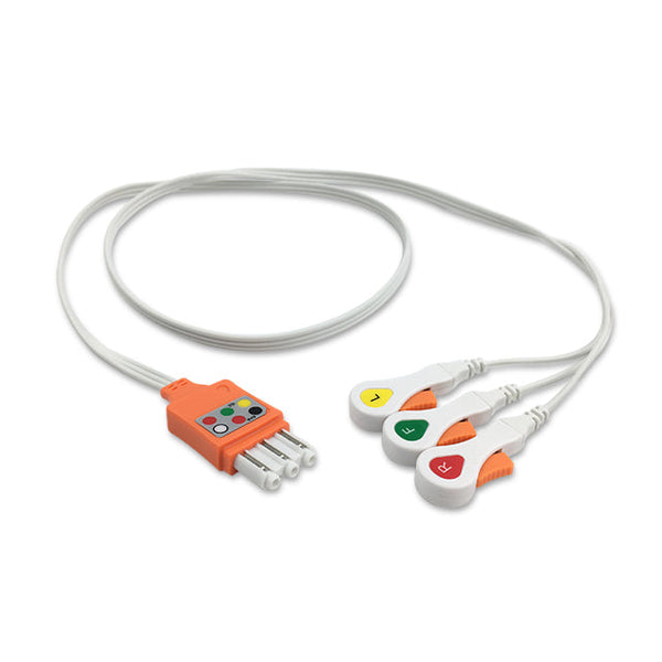 6017708 Disp. ECG Wires - PH-Type 3-leads - Press Stud (IEC)
