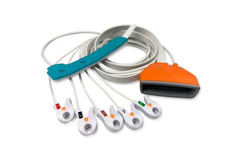 6017793 Dis. ECG Wires - Philips-MX40+n/adh Adt+Neo 5-lds- Pinch Clamp / Grabber(AHA)