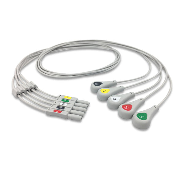 6017444 ECG Wires D-Type 5-leads - Press Stud (IEC) - 841L-5