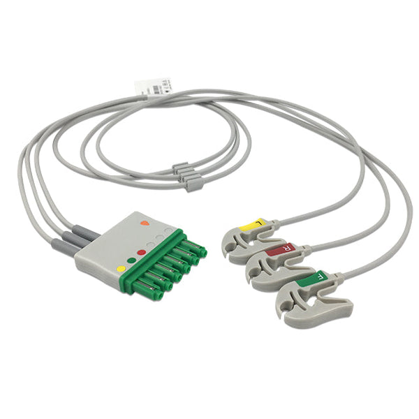 6017256 ECG Wires DG-Type 3-leads - Pinch Clamp / Grabber (IEC) - 815
