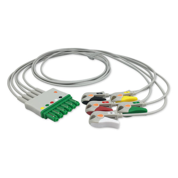 6017462 ECG Wires DG-Type 5-leads - Pinch Clamp / Grabber (IEC) - 816