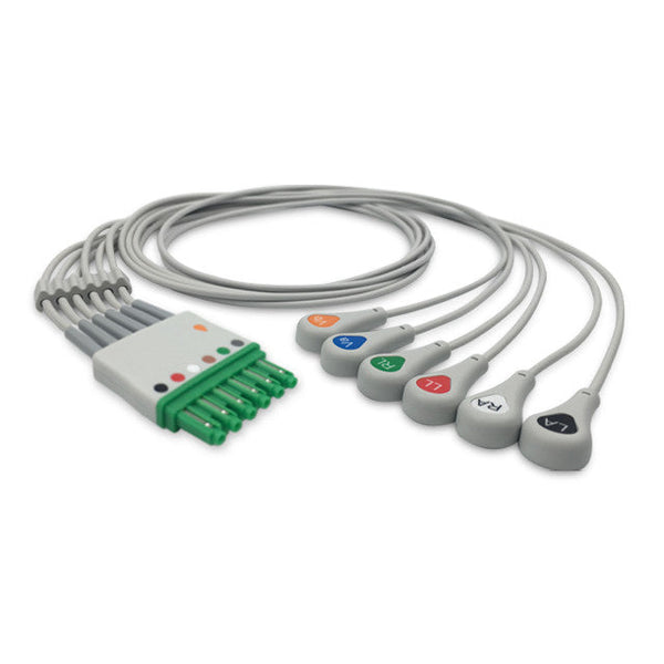 6017631 ECG Wires DG-Type 6-leads - Press Stud (AHA) - 817
