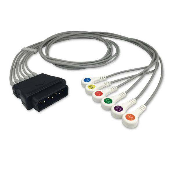 6017655 ECG Wires MDBV-Type-Chest lds 6-lds - Press Stud (AHA) - 829