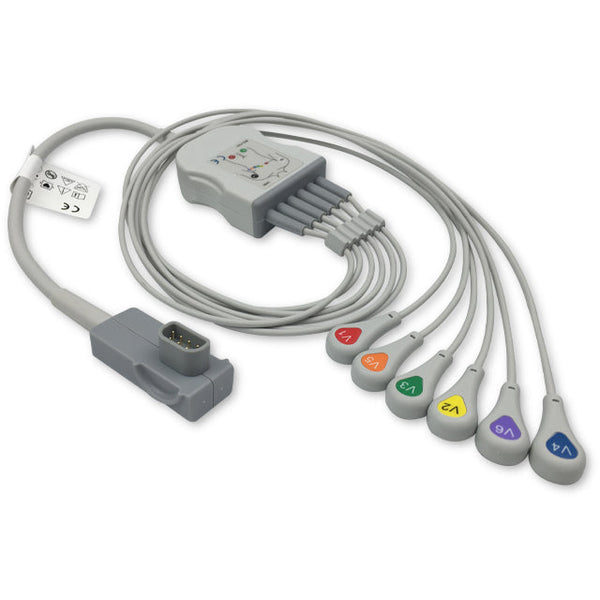 6017635 ECG Wires MDV-Type-Chest leads 6-leads - Press Stud (AHA) - 854