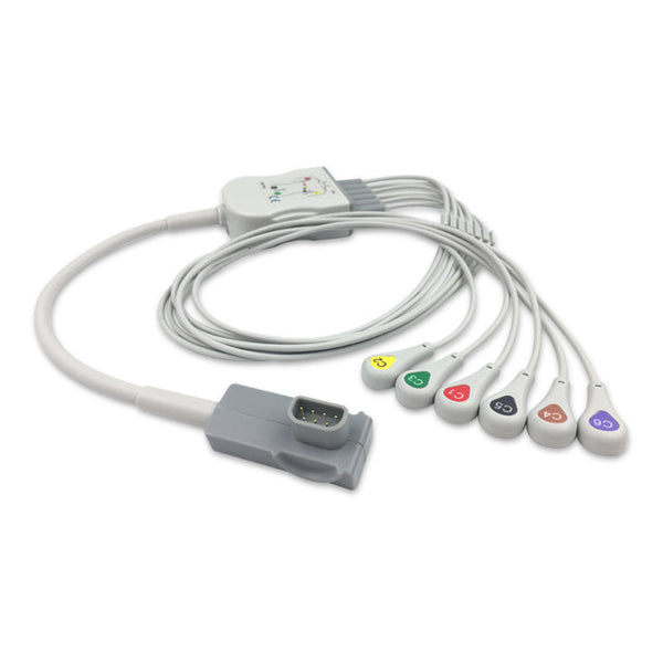 6017636 ECG Wires MDV-Type-Chest leads 6-leads - Press Stud (IEC) - 854