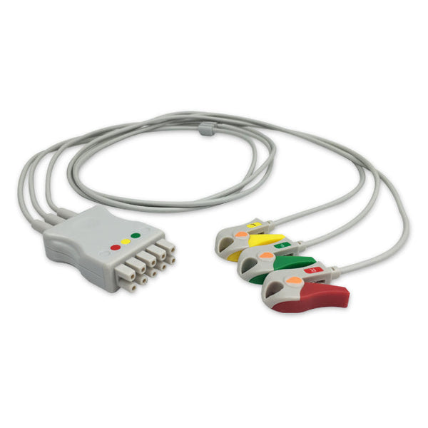 6017172 ECG Wires MQ Type 3-leads - Pinch Clamp / Grabber (IEC) - 806