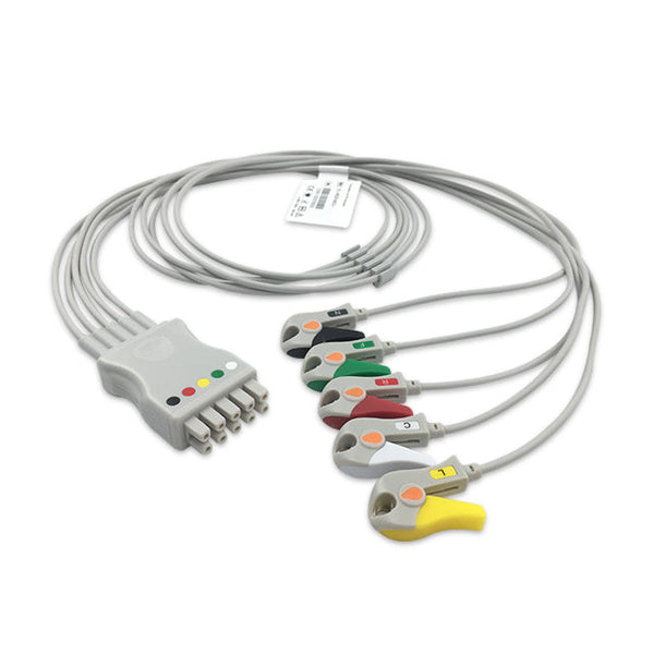 6017382 ECG Wires MQ Type 5-leads - Pinch Clamp / Grabber (IEC) - 807
