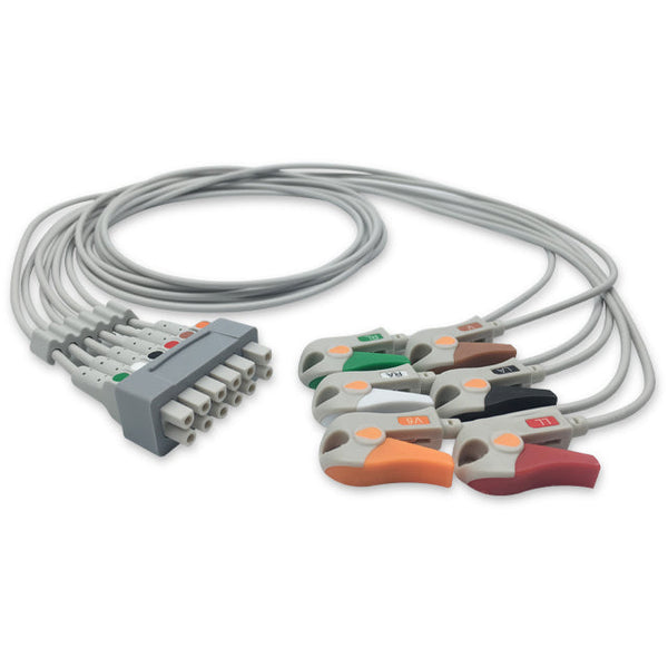 6017617 ECG Wires MQ dissociate 6-leads - Pinch Clamp / Grabber (AHA)