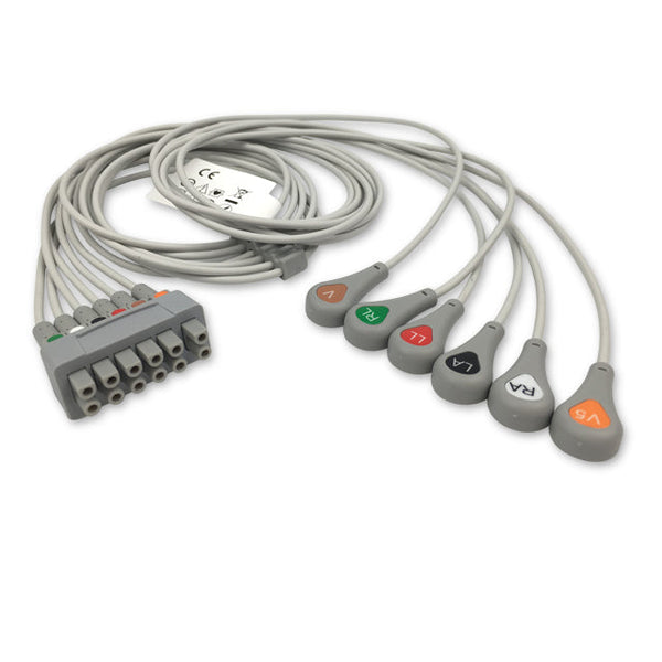 6017619 ECG Wires MQ dissociate 6-leads - Press Stud (AHA)