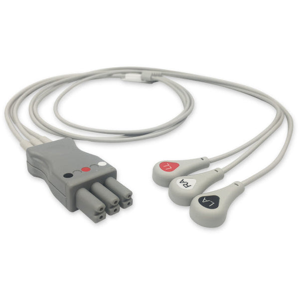 6017217 ECG Wires MR-Type 3-leads - Press Stud (AHA) - 812