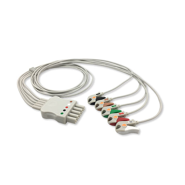 6017429 ECG Wires MR-Type 5-leads - Pinch Clamp / Grabber (AHA) - 813