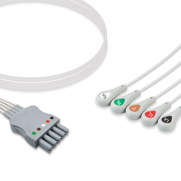 6017431 ECG Wires MR-Type 5-leads - Press Stud (AHA) - 813