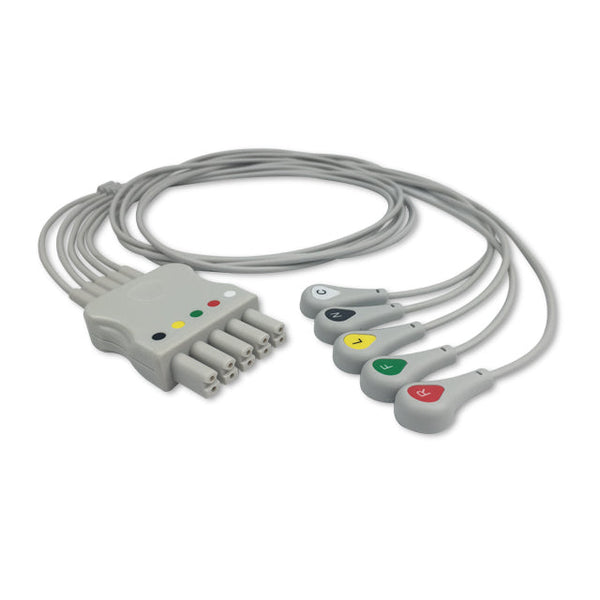 6017432 ECG Wires MR-Type 5-leads - Press Stud (IEC) - 813